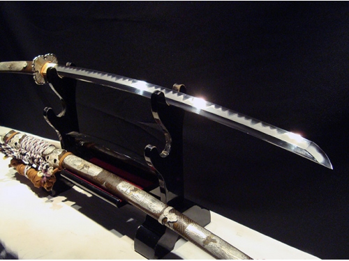 雕花镏金镀银覆土烧刃真研太刀