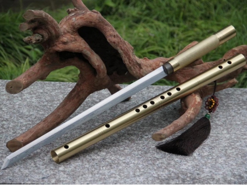 可反接黄铜笛子唐刀