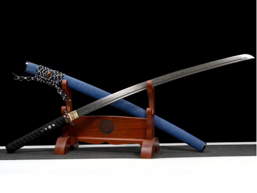 蓝鱼皮百炼钢打刀